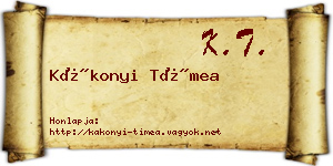 Kákonyi Tímea névjegykártya