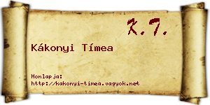 Kákonyi Tímea névjegykártya